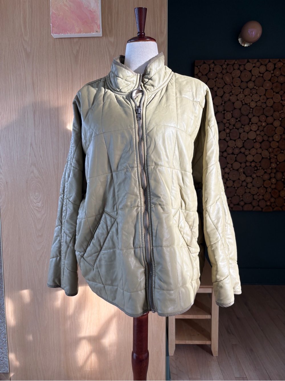We The Free Quilted Olive Puffer Jacket
